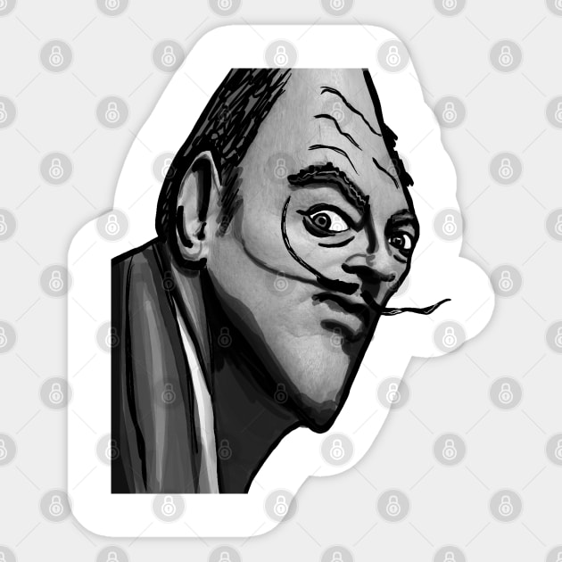 Salvador Dali Black & White Sticker by SmerkinGherkin